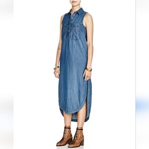Free People Cecilia Chambray Shirt Dress Large